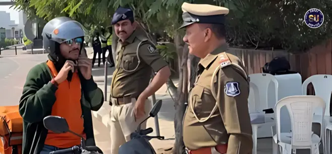 Surat Police Helmet Compulsory