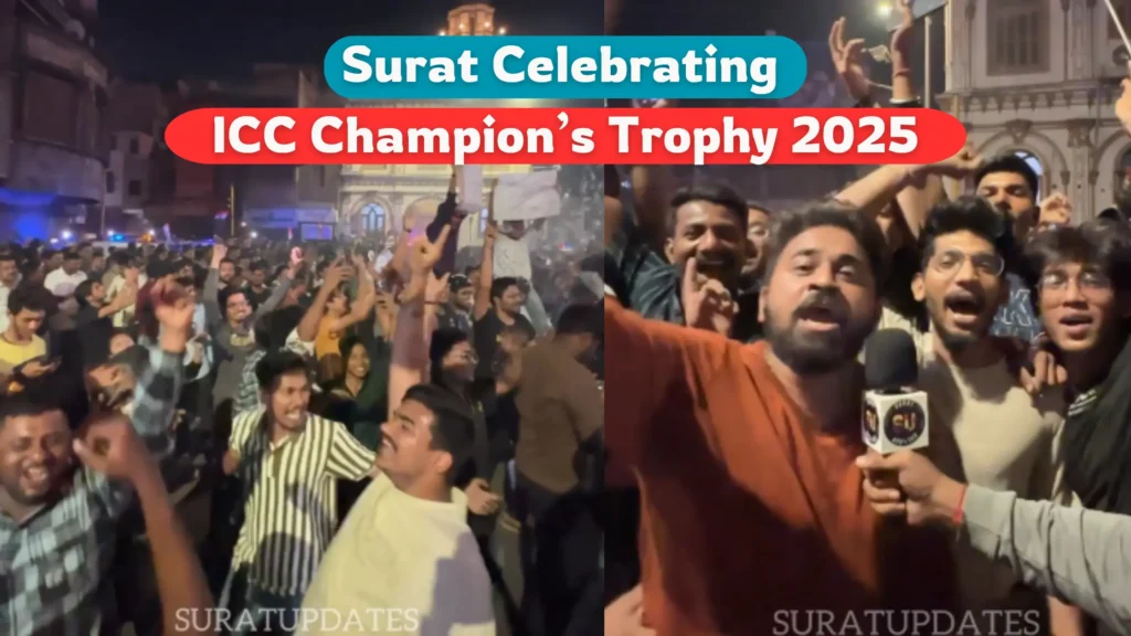 Surat Celebrating ICC champions trophy 2025