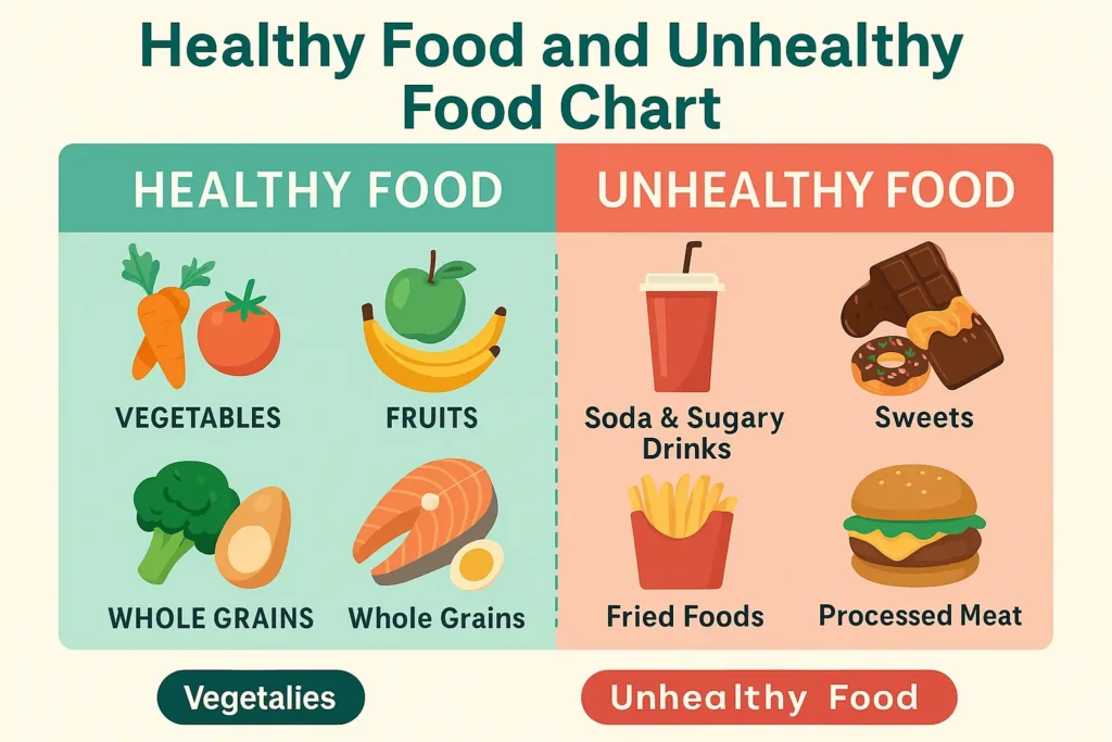 Healthy Food and Unhealthy Food Chart