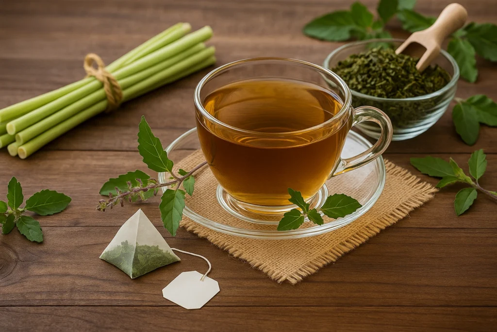 Herbal Teas with Tulsi and Lemongrass